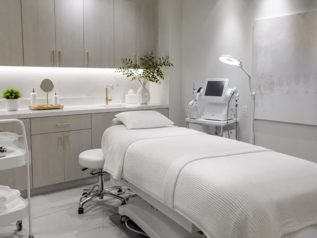 Med spa treatment room interior